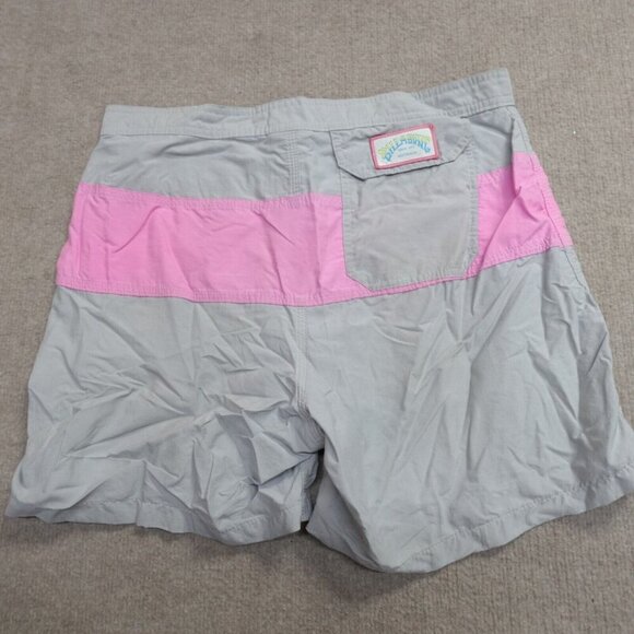 Vintage Billabong Swim Shorts 32 Gray Pink Nylon 5" Made in USA 90s - Picture 1 of 11
